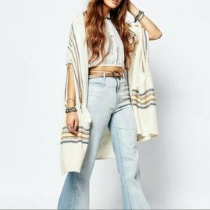 Free People Deck Chair Knitted Kimono XS Oversized